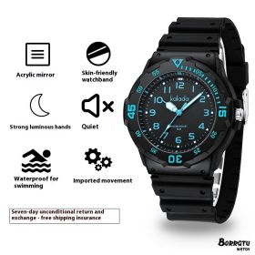 Men's Sports Luminous Pointer Quartz Watch (Option: Black And Blue)