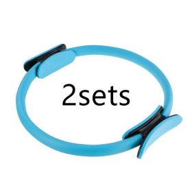 Yoga Fitness Pilates Ring Women Girls Circle Magic Dual Exercise Home Gym Workout Sports Lose Weight Body Resistance (Option: Blue2sets)