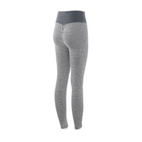 Plaid Leggings Fitness Yoga Pants Women's Seamless High Waist Breathable Gym Leggings (Option: Grey-L)