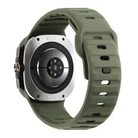 Applicable Watch Ultra Wave Reverse Buckle Silicone 47mm Strap (Option: Army Green-Samsung Ultra47mm)