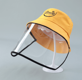 Child Protection Products Hot Buy Anti-spitting Protective Hat Dustproof Cover Kids Boys Girls Fisherman Hat (Option: Yellow-52cm)