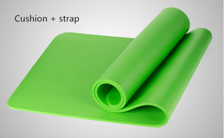 Eco-friendly NBR Yoga Mat (Option: Green With straps-183x61)