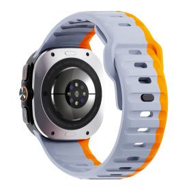 Applicable Watch Ultra Wave Reverse Buckle Silicone 47mm Strap (Option: Wild Path Gray Orange-Samsung Ultra47mm)