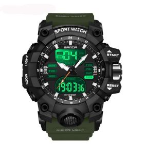 Multifunctional Men's Fashion Korean Style Waterproof Shockproof Transparent Watch (Option: Army Green)