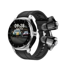 GT66 Smart Watch TWS 2-in-1 Bluetooth HD Voice Call (Option: Silver Black Glue)