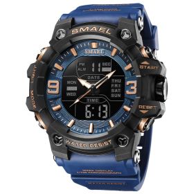 Sports Waterproof Electronic Watch Multi-function Training Alarm Clock Watch (Option: Sapphire Blue)