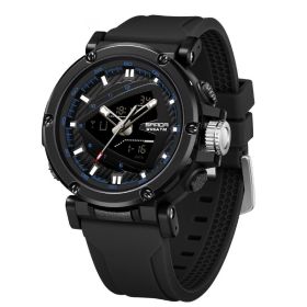 9052 Sports Waterproof Alarm Clock Electronic Watch (Option: Black And Blue)