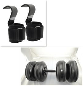 Fitness hook wrist guard (Option: Black SetB-1pair)