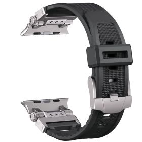 High End Metal And Silicone Watch Strap (Option: Titanium Gray Black-42or44or45or49MM)