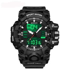 Multifunctional Men's Fashion Korean Style Waterproof Shockproof Transparent Watch (Option: All Black)