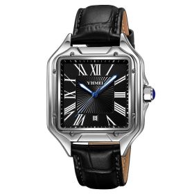 Fashion Retro Watch Male Student (Option: Black Shell Black Belt)