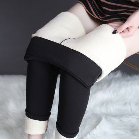 Winter Leggings Warm Thick High Stretch Lamb Cashmere Leggins Skinny Fitness Woman Pants (Option: Black-3XL)