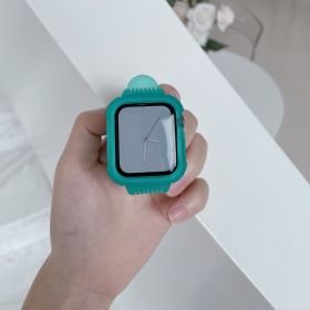 Simple Solid Color Transparent Frosted Silicone Strap (Option: Transparent Green-38To40mmTo41mm)