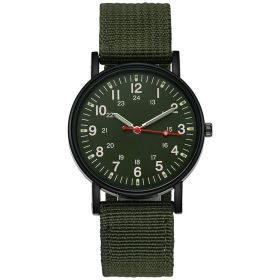 Men's Watch Nylon Woven Belt Casual Spor (Option: Green-Default)