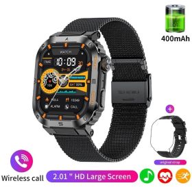 Multifunctional Waterproof Alarm Clock Large Dial Smart Reminder Watch (Option: Mesh With Black Shell)