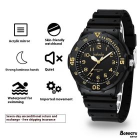 Men's Sports Luminous Pointer Quartz Watch (Option: Black And Yellow)