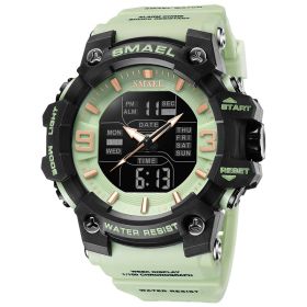 Sports Waterproof Electronic Watch Multi-function Training Alarm Clock Watch (Option: Light Green)