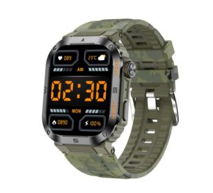 Multifunctional Waterproof Alarm Clock Large Dial Smart Reminder Watch (Option: Camouflage Green)