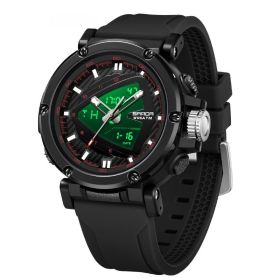 9052 Sports Waterproof Alarm Clock Electronic Watch (Option: Black And Red)