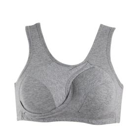 Women's Wireless Thin Gathered Vest Sports Breathable Beauty Back (Option: Grey-L)