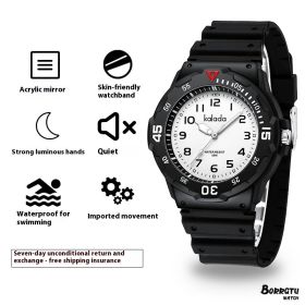 Men's Sports Luminous Pointer Quartz Watch (Option: Black And White)