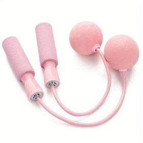 1pc Cordless Jump Rope With Weighted Ball; Skipping Rope For Sports Training (Color: Big Ball - Pink)