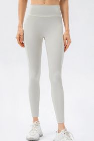 High Waist Slim Fit Long Sports Pants (Color: Light Gray, size: 12/XXL)