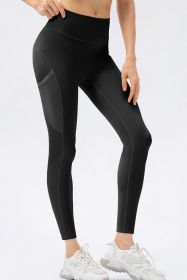 High Waist Slim Fit Long Sports Pants (Color: Black, size: 4/S)