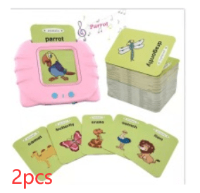 Children's Enlightening Early Education Smart Pure English Card (Option: English Version Pink-2PCS)