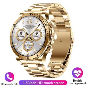 Multi-sport Mode Callable Heart Rate Weather Watch (Option: Steel Belt Full Gold)