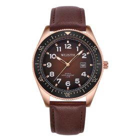 Men's Waterproof Luminous Calendar Quartz Watch Steel Strip (Option: Belt Brown Surface)