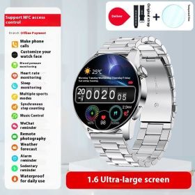 Sports Bracelet Smart Watch Male Blood Pressure Bluetooth (Option: Coarse Fine Steel Silver)