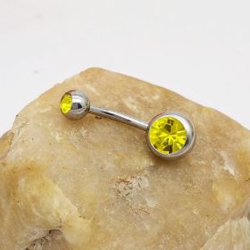 Puncture Hypoallergenic Titanium Steel Navel Buckle Belly Nail (Color: Yellow)