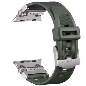 High End Metal And Silicone Watch Strap (Option: Titanium Gray Army Green-42or44or45or49MM)