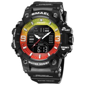 Sports Waterproof Electronic Watch Multi-function Training Alarm Clock Watch (Option: Colorful Red And Green)